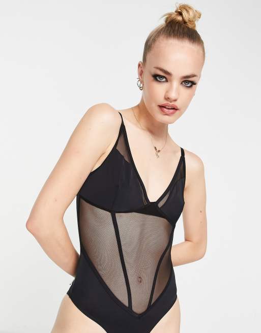 Mesh corset bodysuit