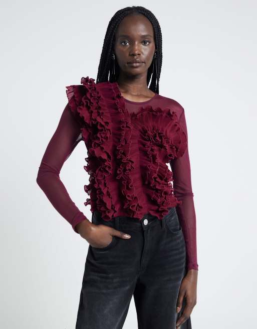 River island frill hoodie hotsell