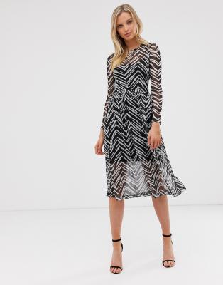 river island asos midi mono mesh dress