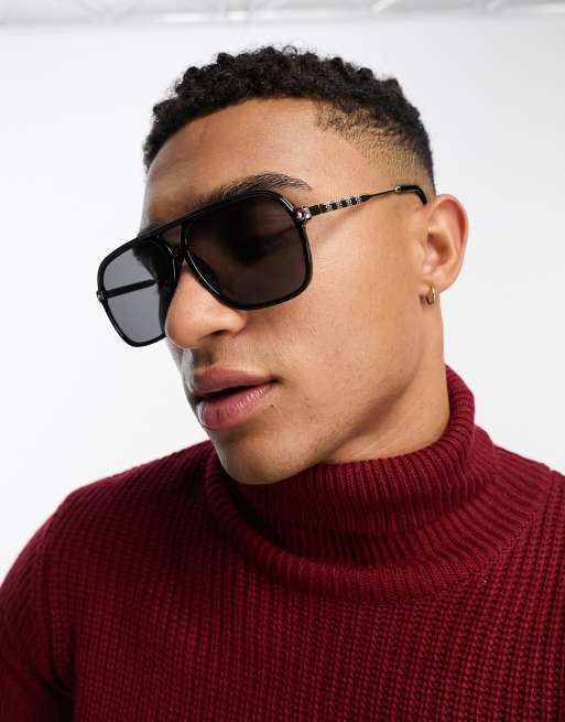 Flat top aviator store square sunglasses