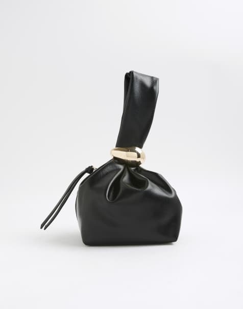 River Island Metal grab bag in black - view 1