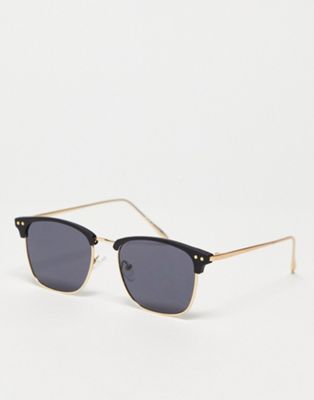 River Island metal sunglasses with black lens in gold