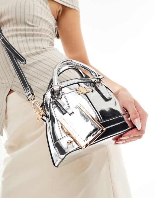 River Island metallic mini bag in silver