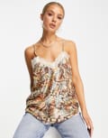 [River Island] River Island metallic thread cami top in bronze-Gold 8 BRONZE
