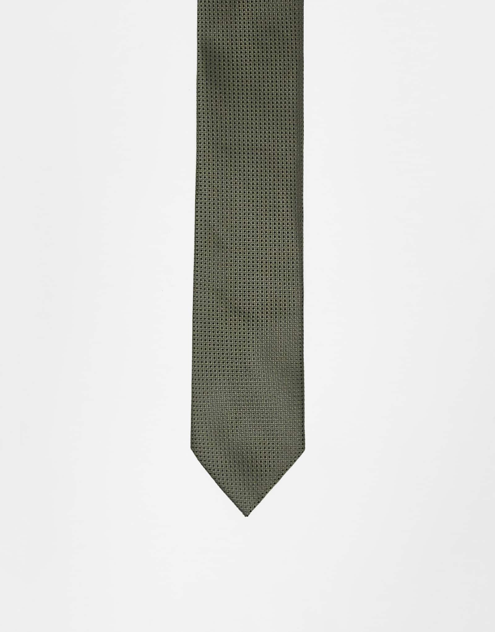 Галстук с микротоковым рисунком River Island зеленого цвета