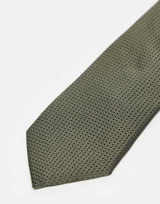 River Island Micro Dot Patterned Tie In Green