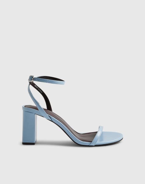 River Island Mid block heels in blue - light - view 1