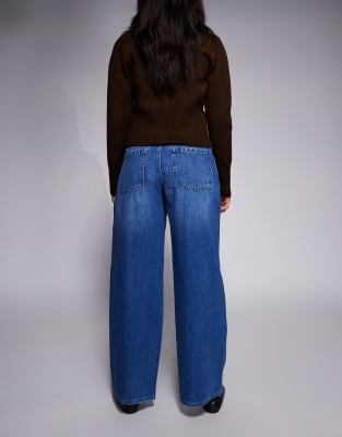 River Island Mid Rise Baggy Jeans In Blue