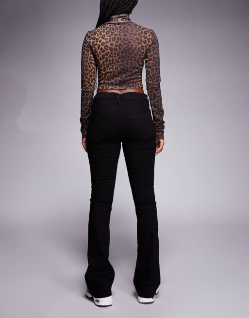 River Island mid rise bootcut flared jeans in black, 3 of 5