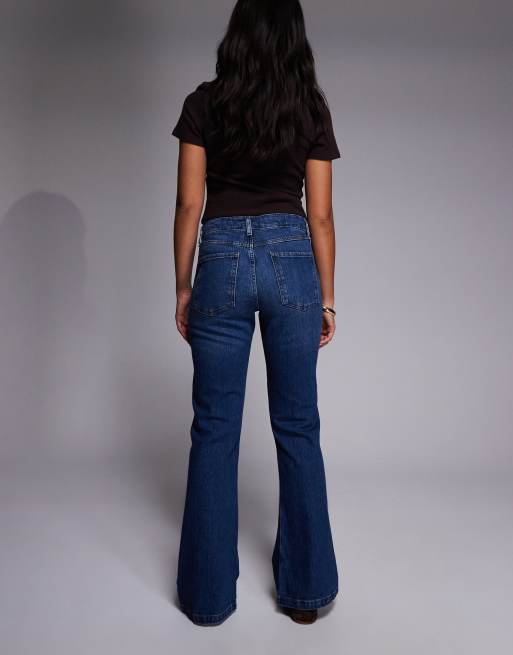 River Island mid rise bootcut flared jeans in medium denim, 3 of 5