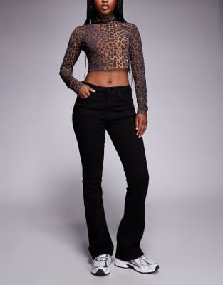 River Island Mid Rise Bootcut Jean In Black
