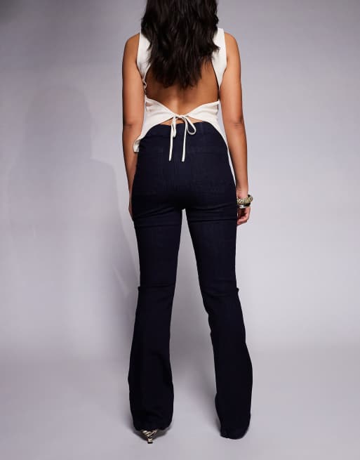 River Island mid rise bootcut jeans in dark denim, 3 of 5