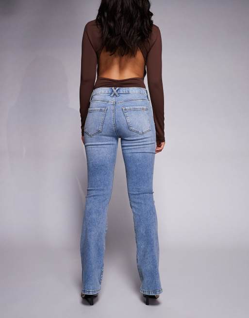 River Island mid rise bootcut jeans in mid blue, 3 of 5