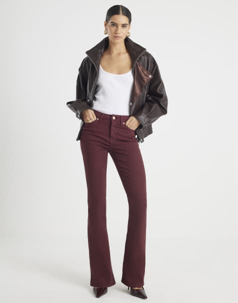 River Island Mid rise bootcut jeans in red - dark - view 1