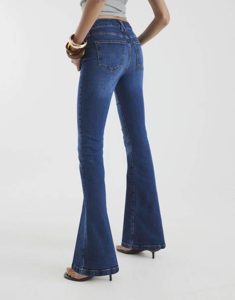 River Island Mid rise flared jeans in denim - medium - view 1