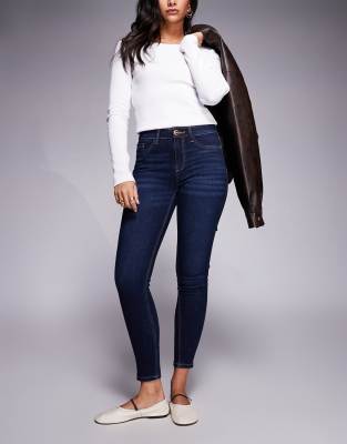River Island Mid Rise Sculpt Jeans In Blue