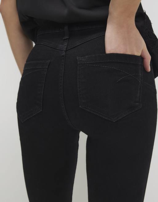 River Island Mid rise sculpt skinny jeans in black, 2 of 4