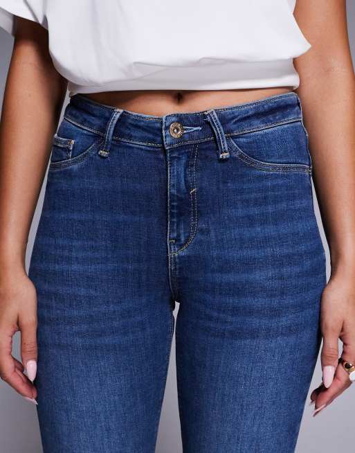 River Island mid rise sculpt skinny jeans in dark wash blue, 5 of 5