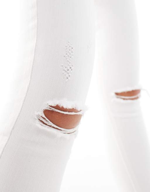 Wax Women's Skinny Jeans - Mid Rise Body Flattering White Denim Size 7