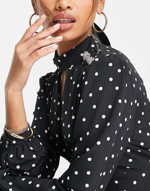 River island black and store white polka dot dress