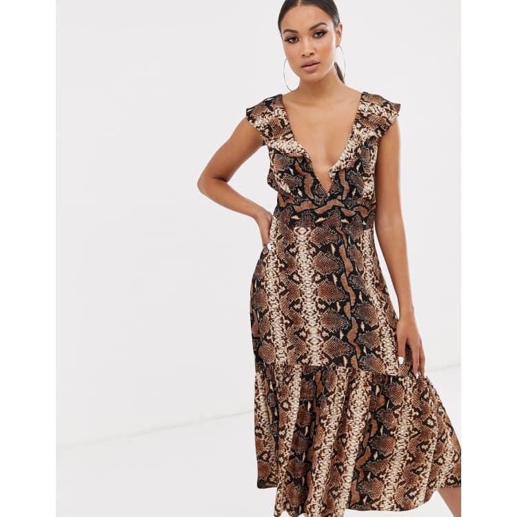 River Island midi dress in snake print ASOS