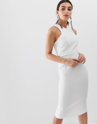 river island white midi dress