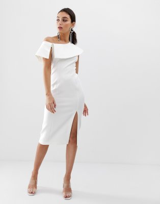 river island white midi dress