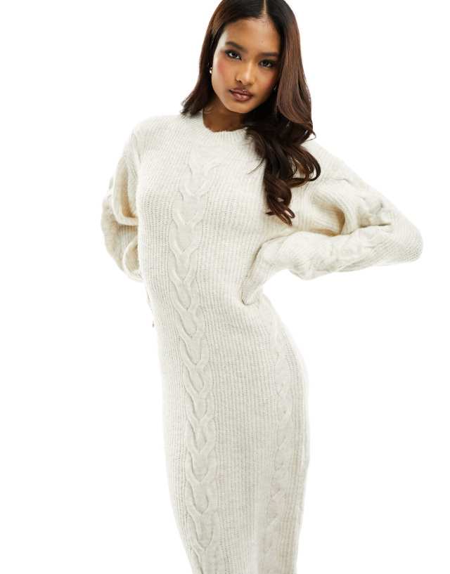 River Island - midi jumper dress in cream