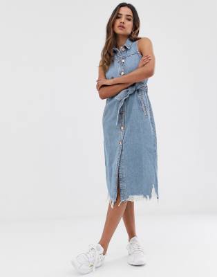 river island denim midi dress