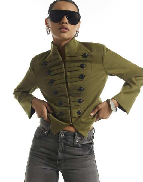River Island Military jacket in khaki - view 1