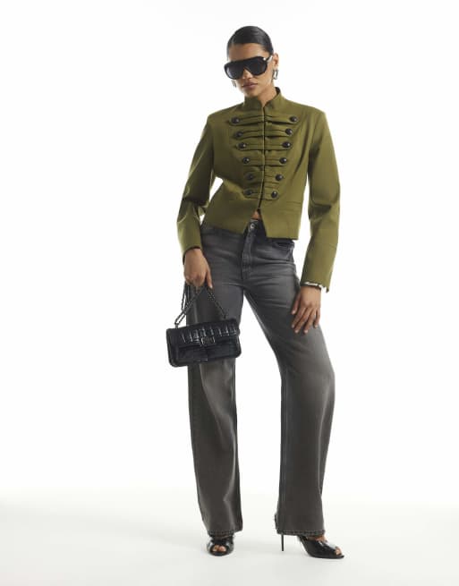 River Island Military jacket in khaki, 2 of 4