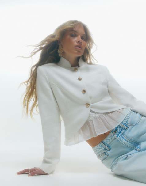 River Island Military jacket in white - view 1