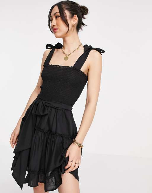 River Island mini beach dress in black  ASOS