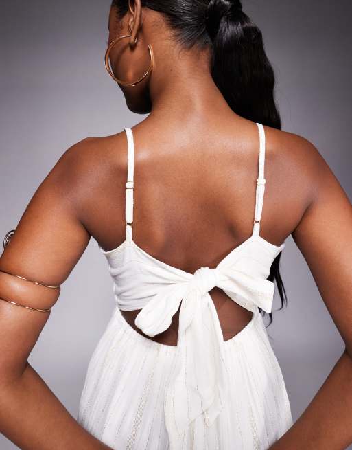 River Island mini beach dress in white