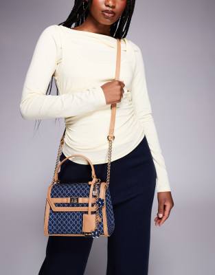 River Island Mini Crossbody Tote Bag In Blue
