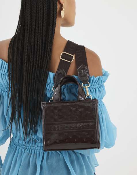 River Island Mini embossed tote bag in brown - view 1