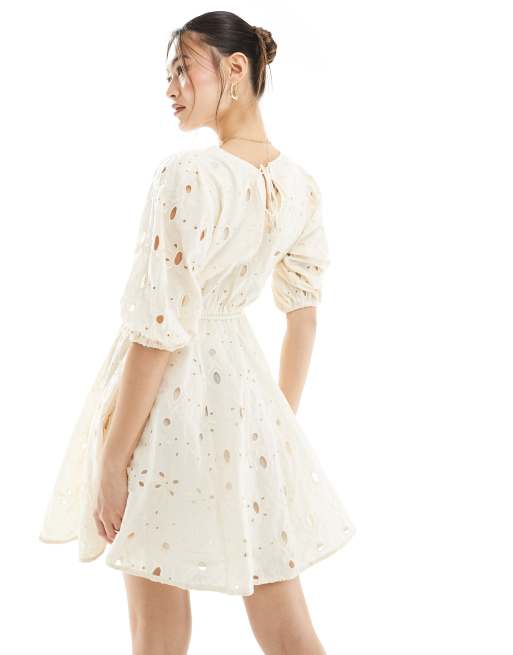River Island - Mini godetjurk met broderie, 2 van 4