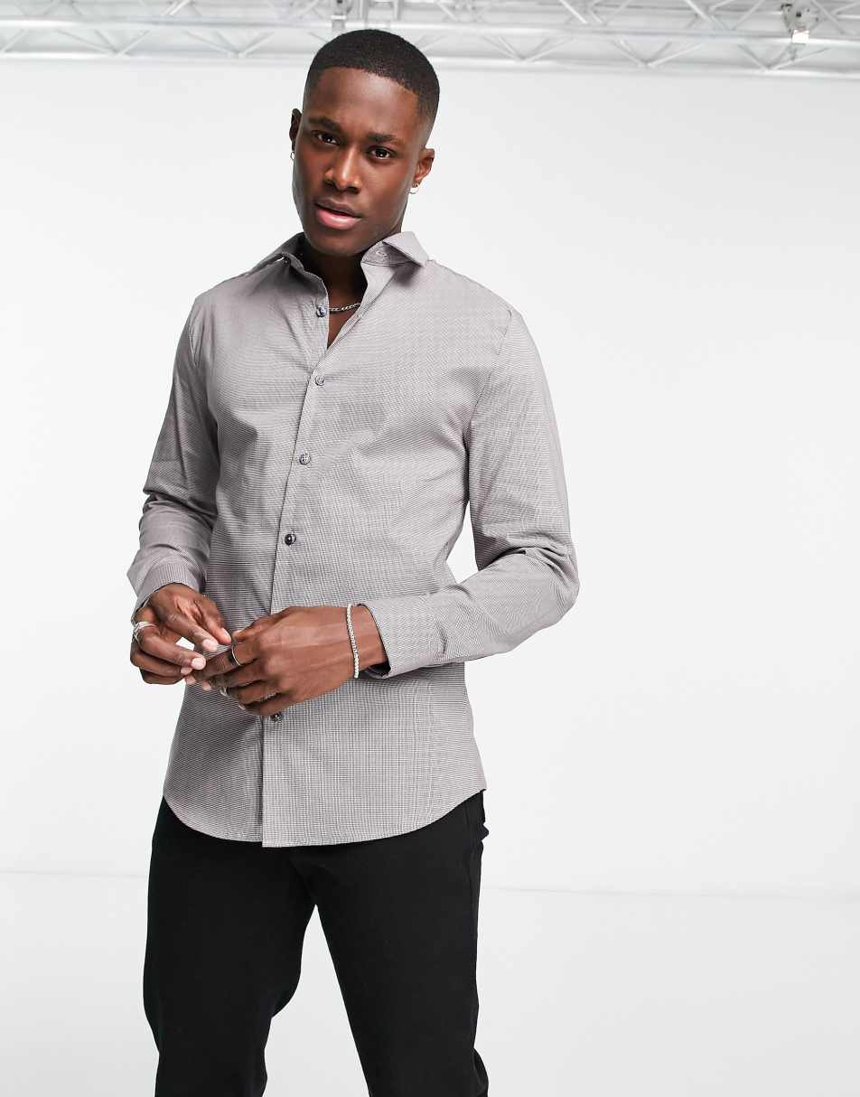 River Island mini heritage check shirt in brown