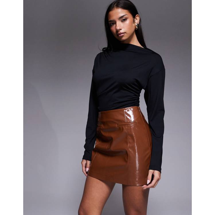 Jupe River Island Noire Et Blanche Stretch Taille 6 - Style Bodycon, Ourlet Enveloppant, Neuve