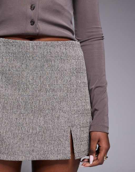 River Island - Mini jupe-short fendue - Marron foncé, 3 de 5