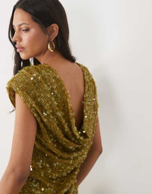 River Island mini-jurk met lovertjes in groen, 3 van 4