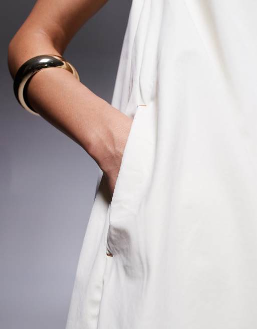 River Island mini swing dress in cream, 3 of 4