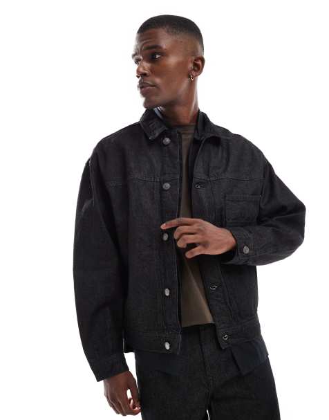 River Island minimal denim jacket co-ord in rinse black - view 1