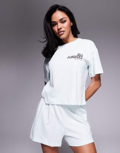 River Island mint jersey tee and short set - view 1