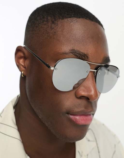 Aviator sunglasses outlet silver