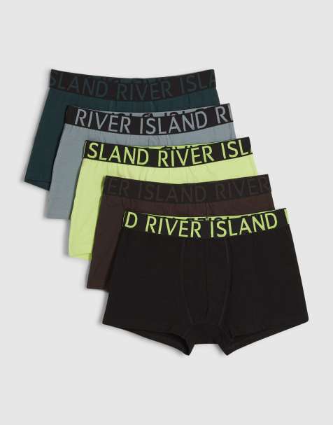 River Island Mixed pack of 5 trunks in lime - view 1