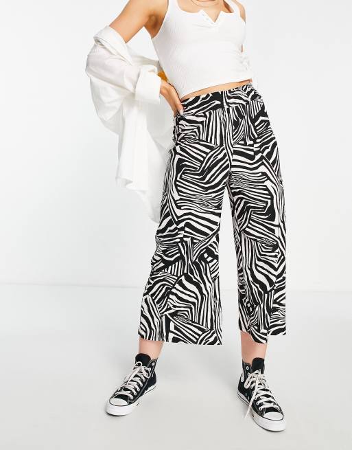 River Island - Mønstrede culottes i sort