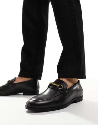 River Island - Mocassins en cuir avec mors - Noir