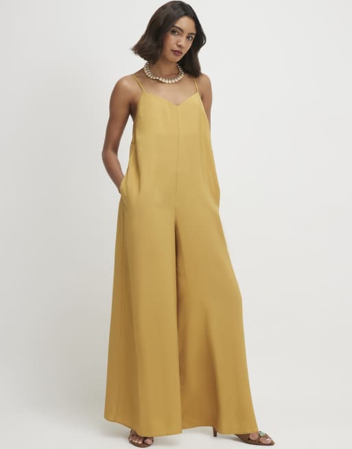 River Island Modal blend cami jumpsuit in beige, 2 of 4