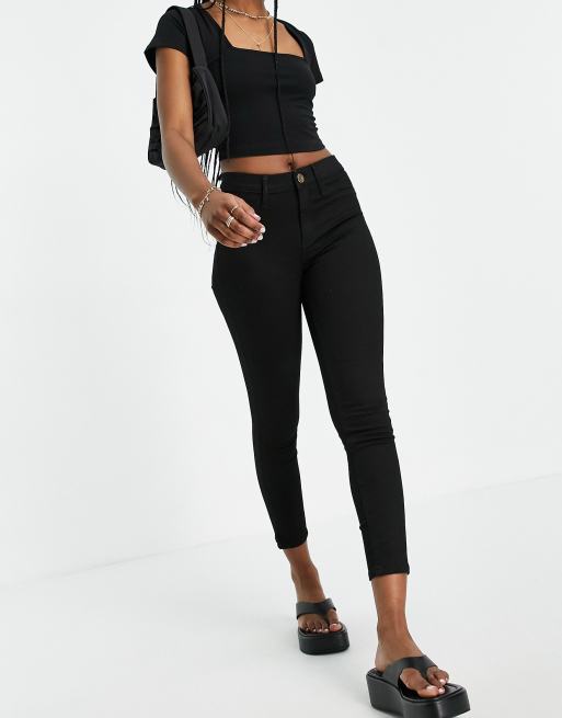 River Island – Molly – Czarne jeansy o obcisłym kroju ze średnim stanem, 4 z 4